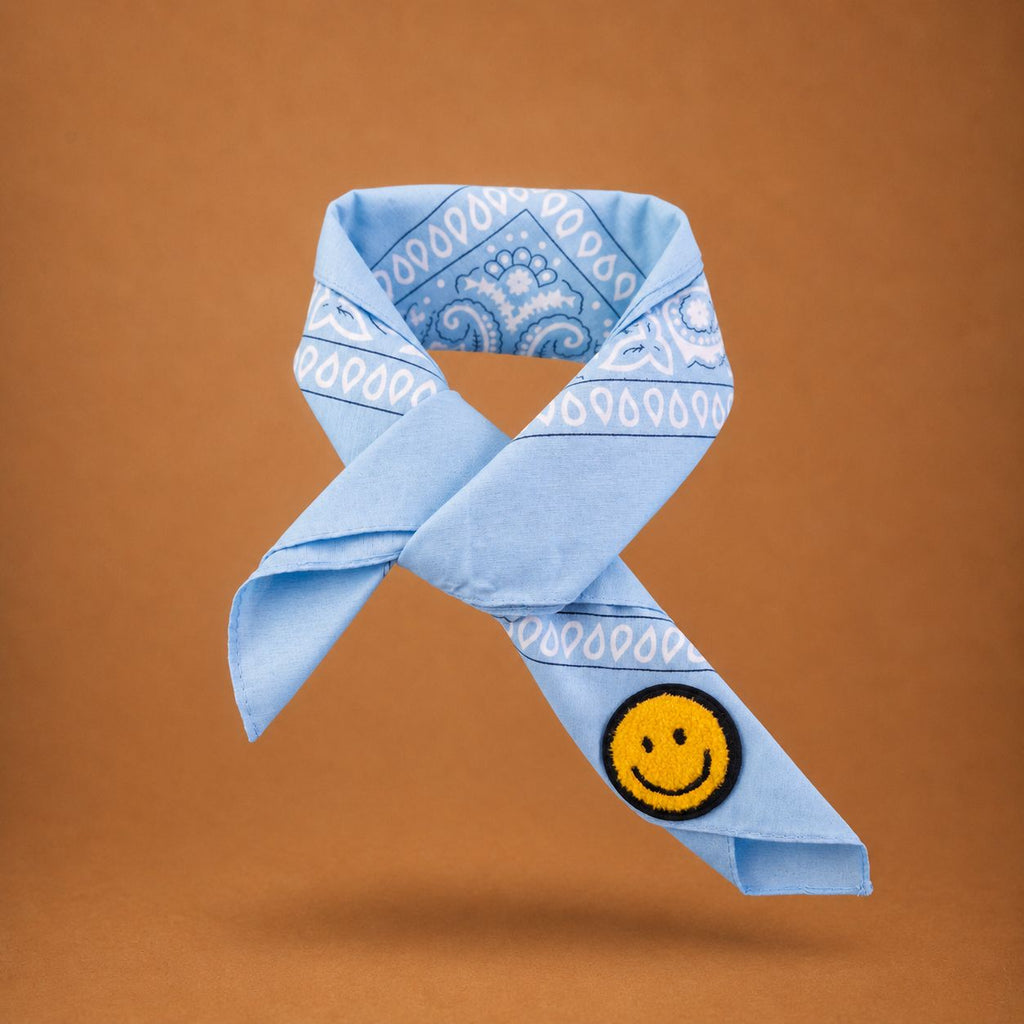 Smiley Blue Bandana