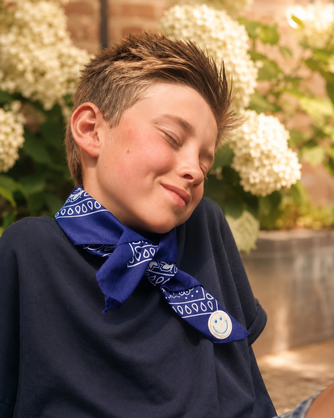 Smiley Navy Bandana