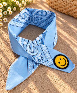 Smiley Blue Bandana