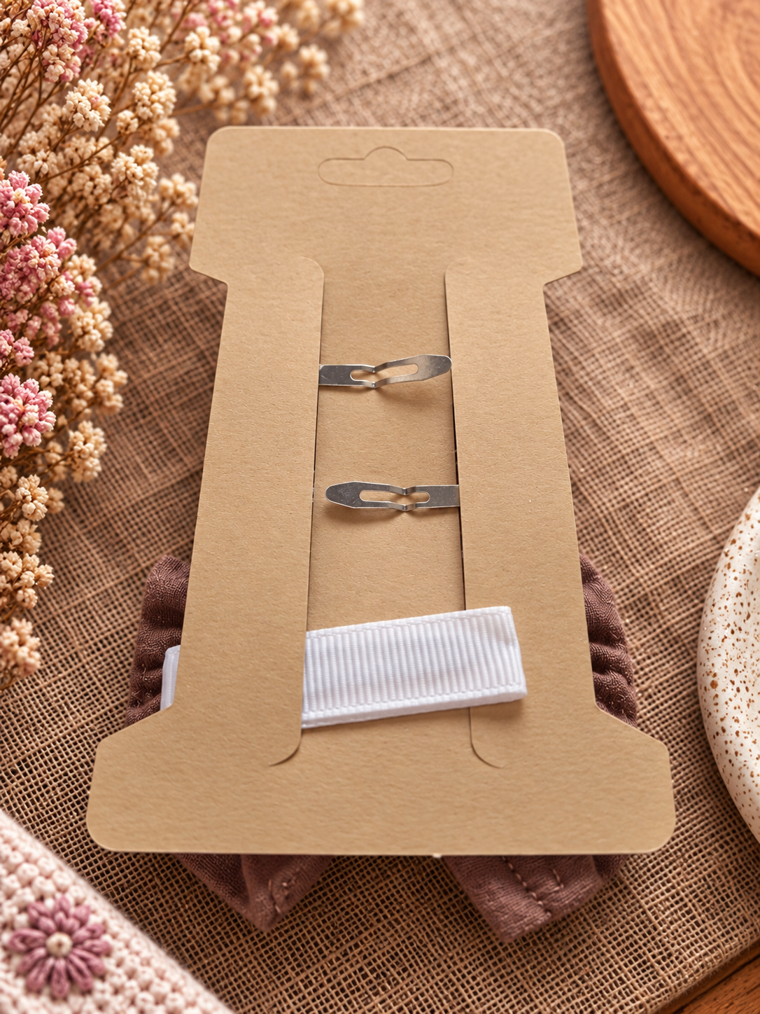 Achterkant Cocoa Lace haarspeldjesset met twee metalen clips - Tiny Ties