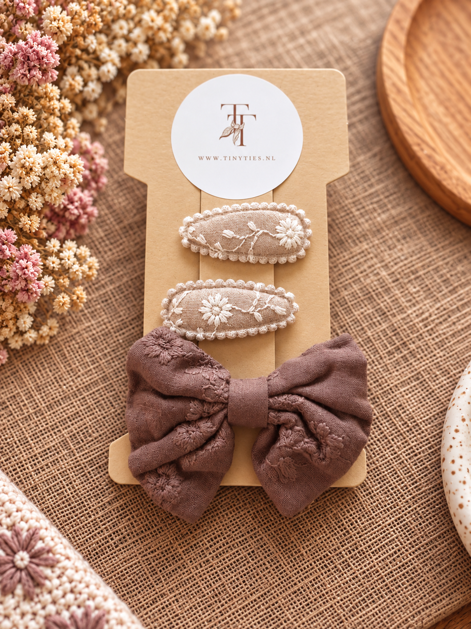 Cocoa Lace | Haarspeldjes Set Bruin & Beige